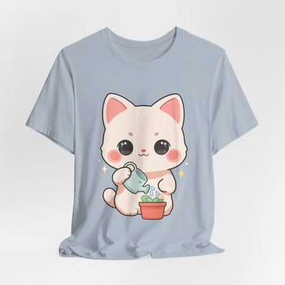 Kawaii Cat Gardening T-Shirt for Plant Lovers