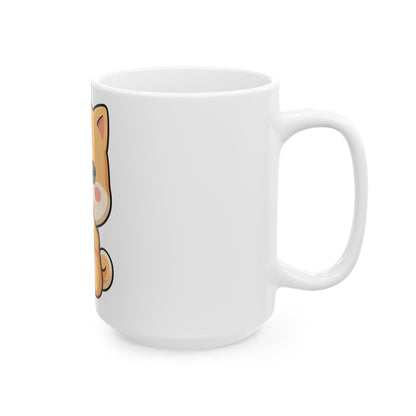 Kawaii Shiba Inu Donut Mug, Cute Dog Coffee Cup