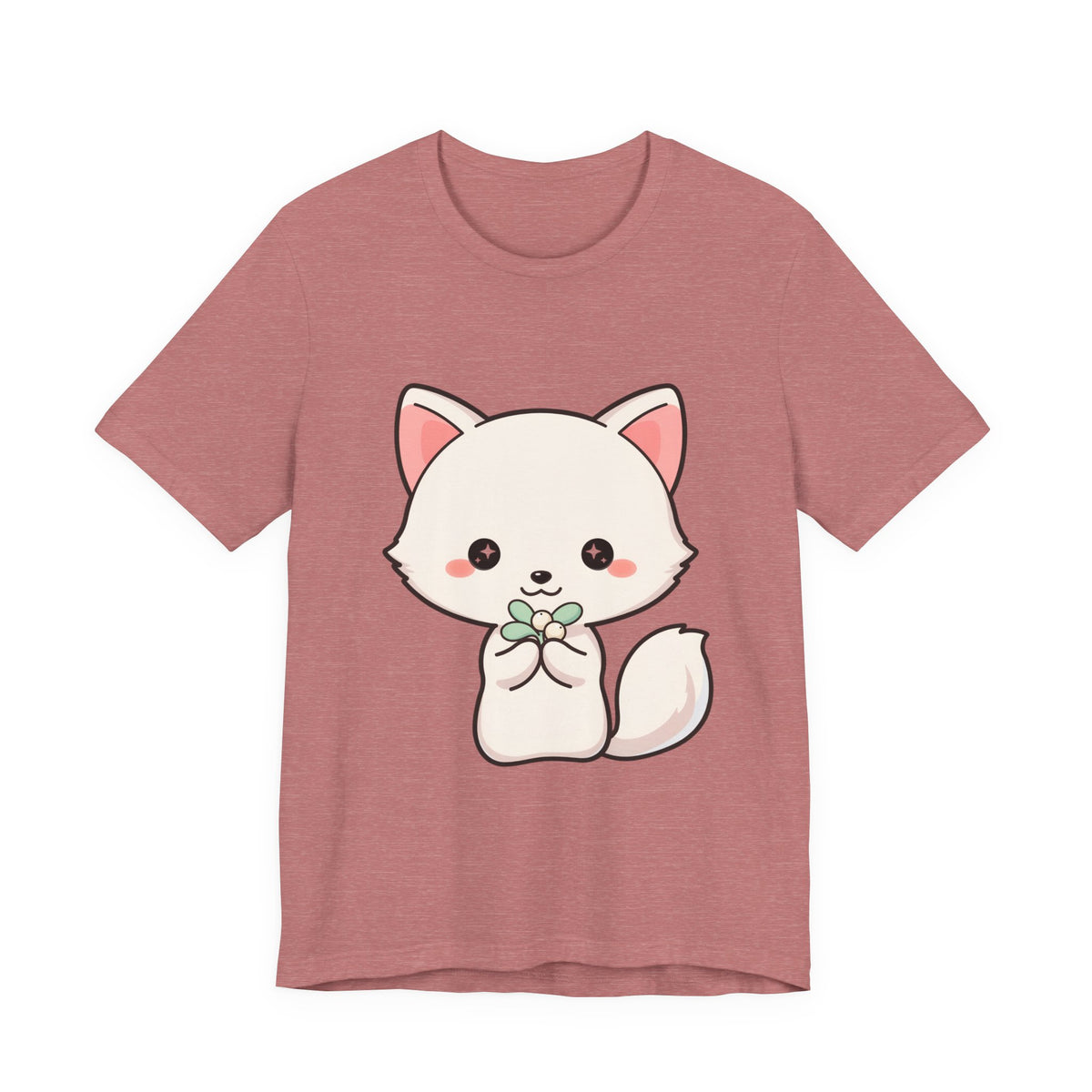 Christmas Fox T-Shirt, Cute Mistletoe Kawaii Tee
