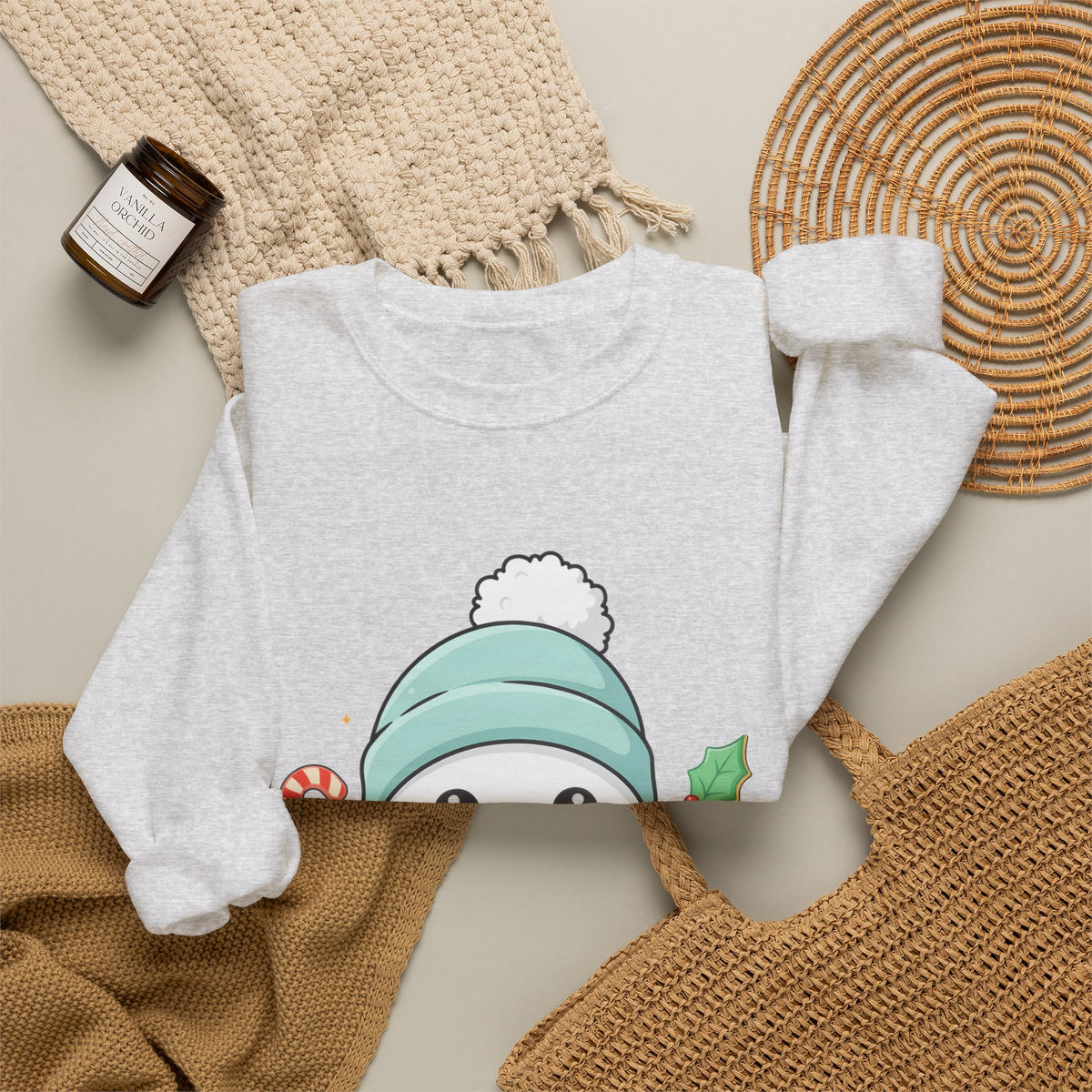 Christmas Snowman Baking Sweatshirt – Kawaii Holiday Crewneck
