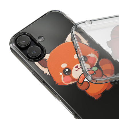 Red Panda Sushi Phone Case, Cute Kawaii Clear Case