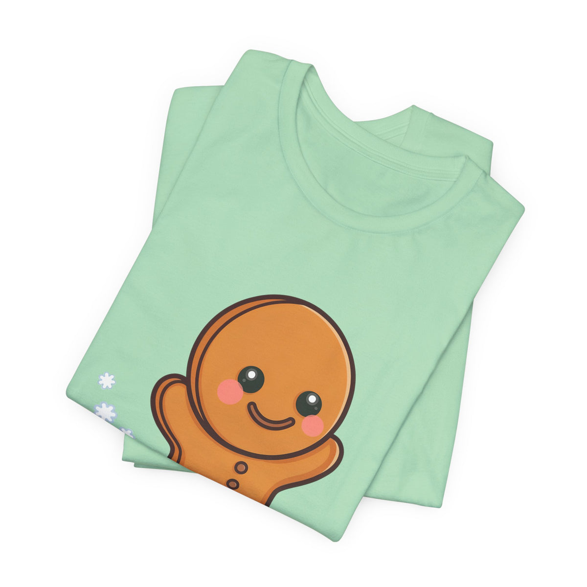 Gingerbread Man T-Shirt – Kawaii Holiday Sledding