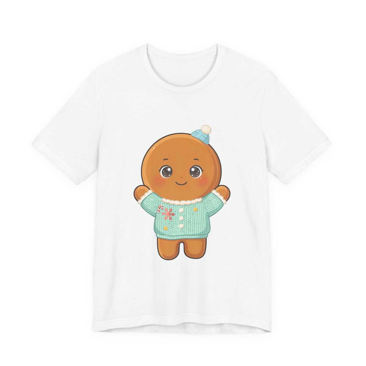 Kawaii Gingerbread Man Christmas Tee for Holiday Cheer