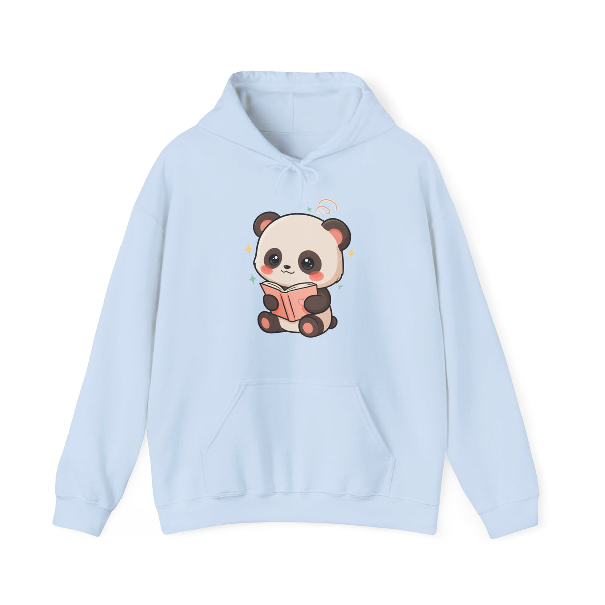 Kawaii Panda Reading Hoodie, Cozy Book Lover Sweatshirt