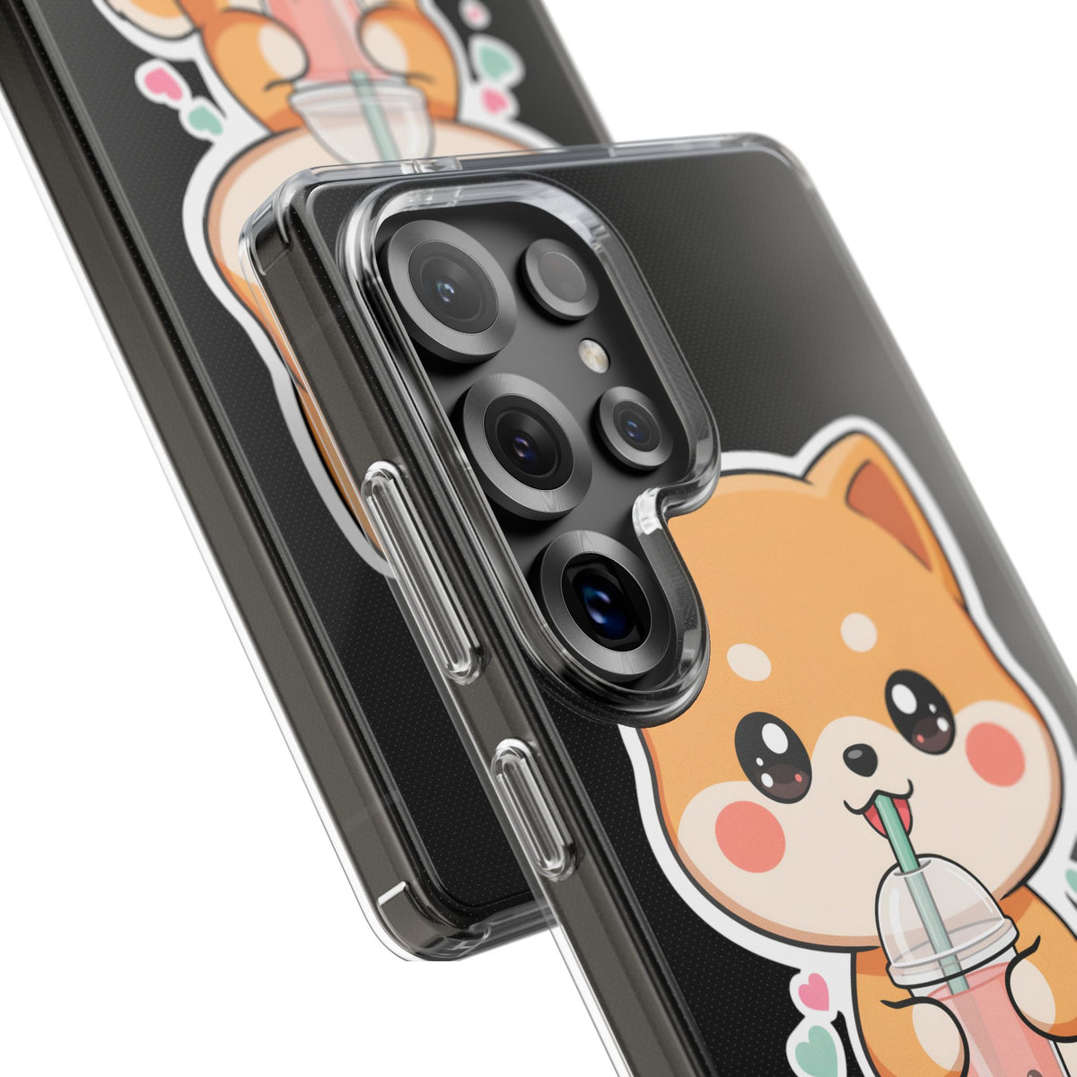 Kawaii Shiba Inu Phone Case for Bubble Tea Lovers