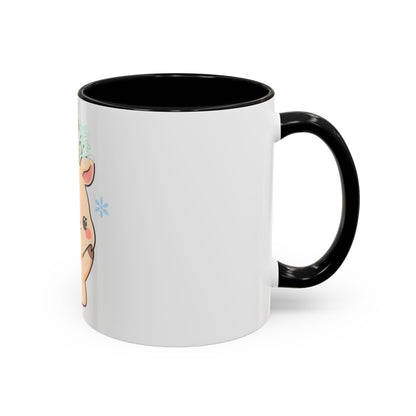 Kawaii Reindeer Accent Coffee Mug for Cozy Winter Sips