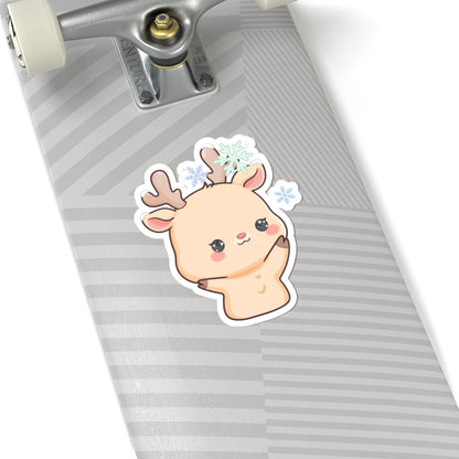 Kawaii Reindeer Sticker for Cozy Winter Decor