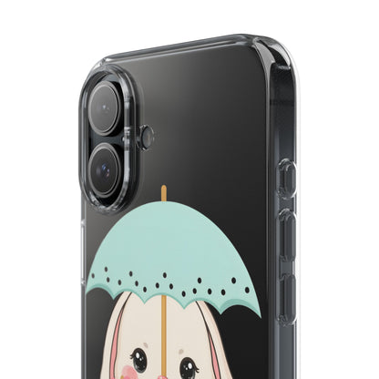 Kawaii Bunny Phone Case with Umbrella | Cute Clear Case