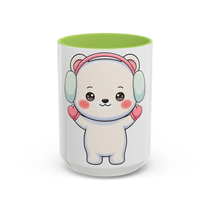 Kawaii Polar Bear Mug, Cute Winter Accent Coffee Mug