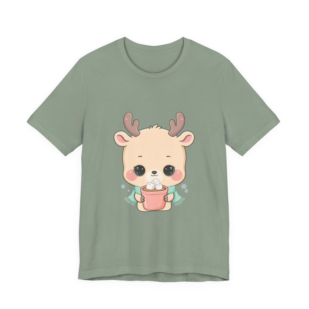 Kawaii Reindeer T-Shirt for Cozy Cocoa Season