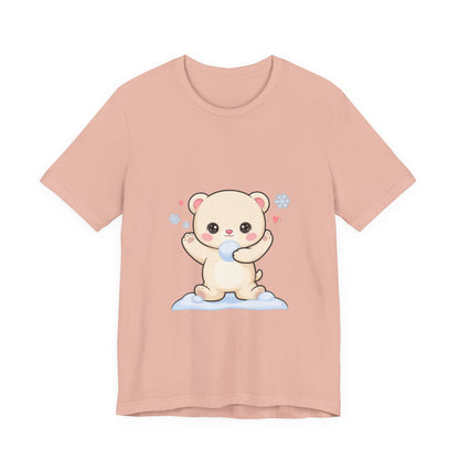 Kawaii Polar Bear Tee, Cute Snow Day Unisex Shirt