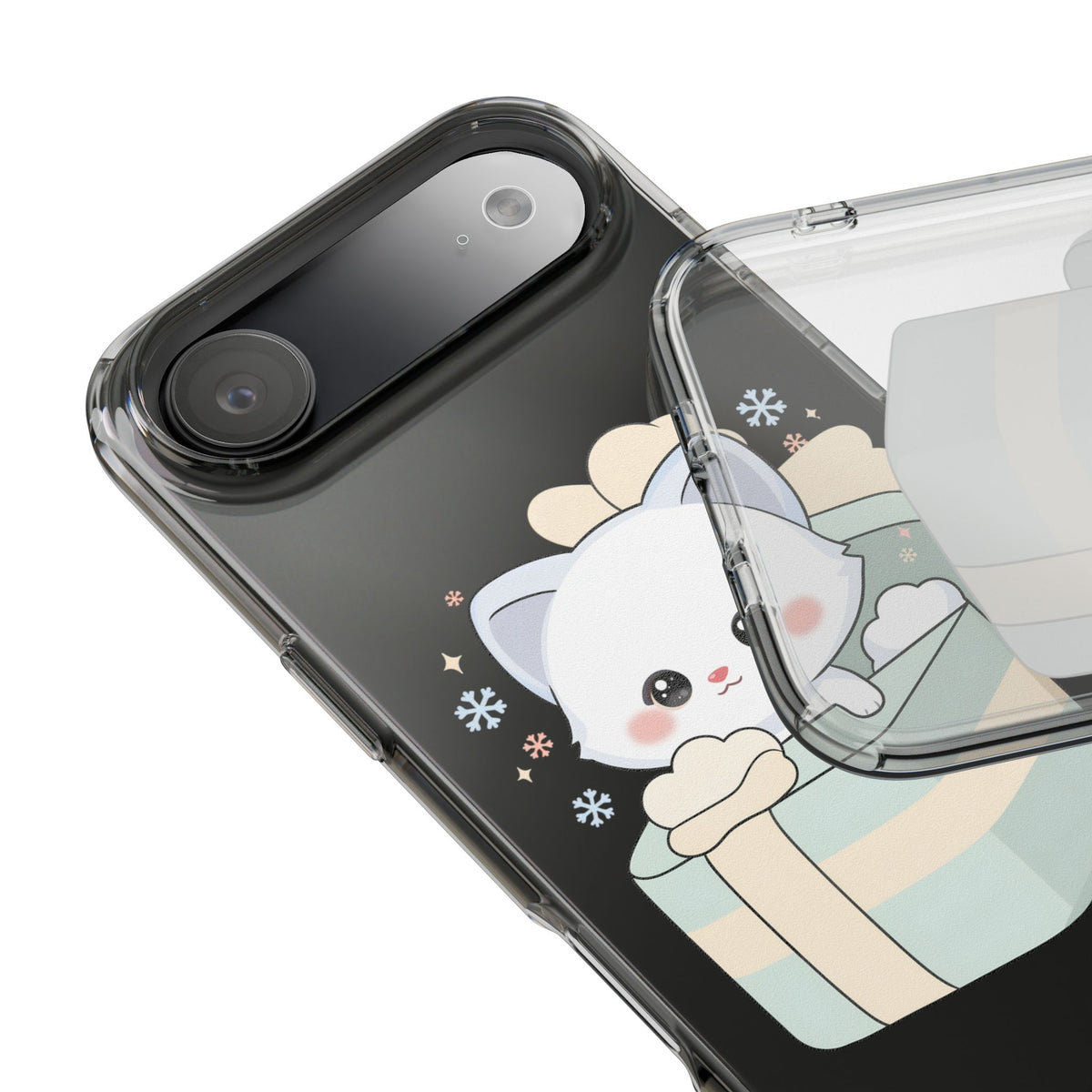 Kawaii Arctic Fox Clear Impact-Resistant Phone Case