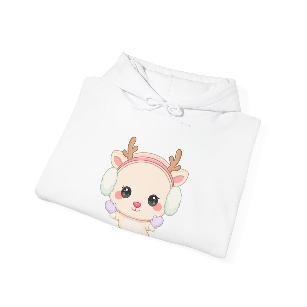 Kawaii Reindeer Hoodie, Cozy Cute Winter Sweatshirt