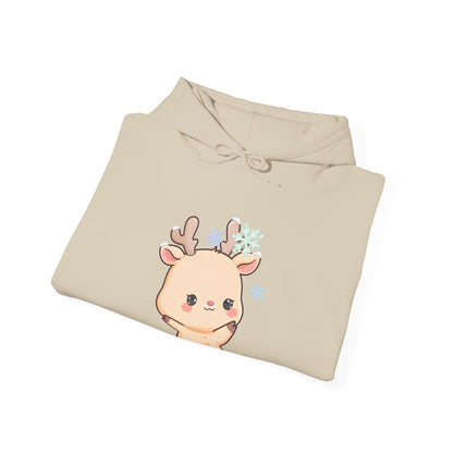 Kawaii Reindeer Hoodie, Cute Christmas Gift Sweatshirt