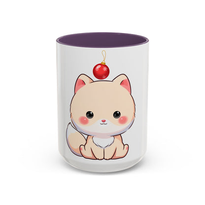 Kawaii Arctic Fox Christmas Mug – Cute Holiday Accent Mug