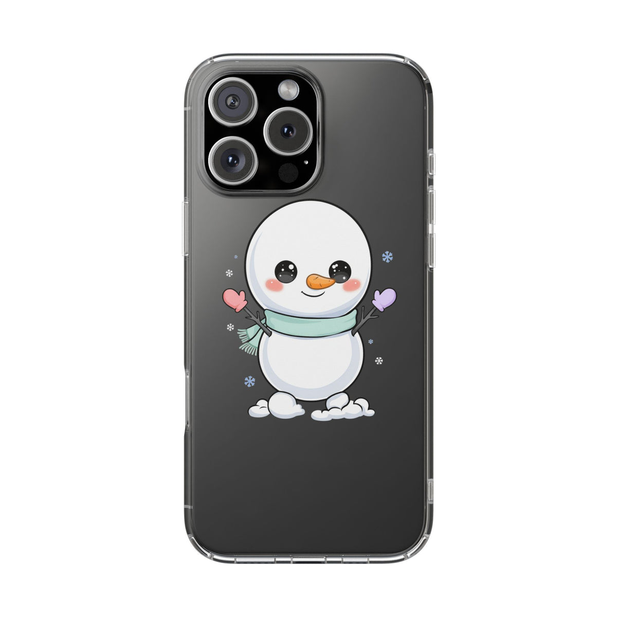 Kawaii Snowman Clear Impact-Resistant Case