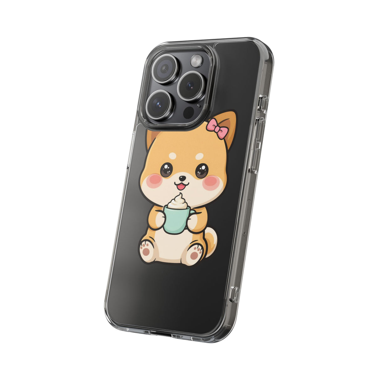 Kawaii Shiba Inu Phone Case with Latte