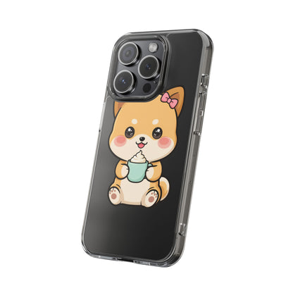 Kawaii Shiba Inu Phone Case with Latte