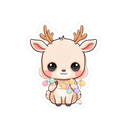Kawaii Reindeer Sticker for Cute Holiday Decor