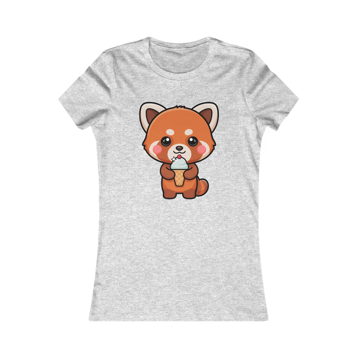 Kawaii Red Panda Ice Cream Women's Favorite Tee