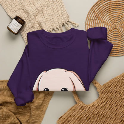 Kawaii Bunny Sweatshirt, Cute Heart Hug Crewneck