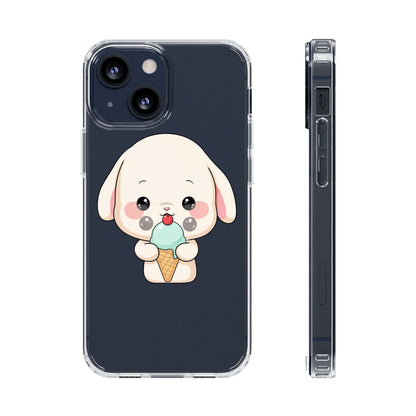 Kawaii Bunny Phone Case, Ice Cream Cutie Clear Case
