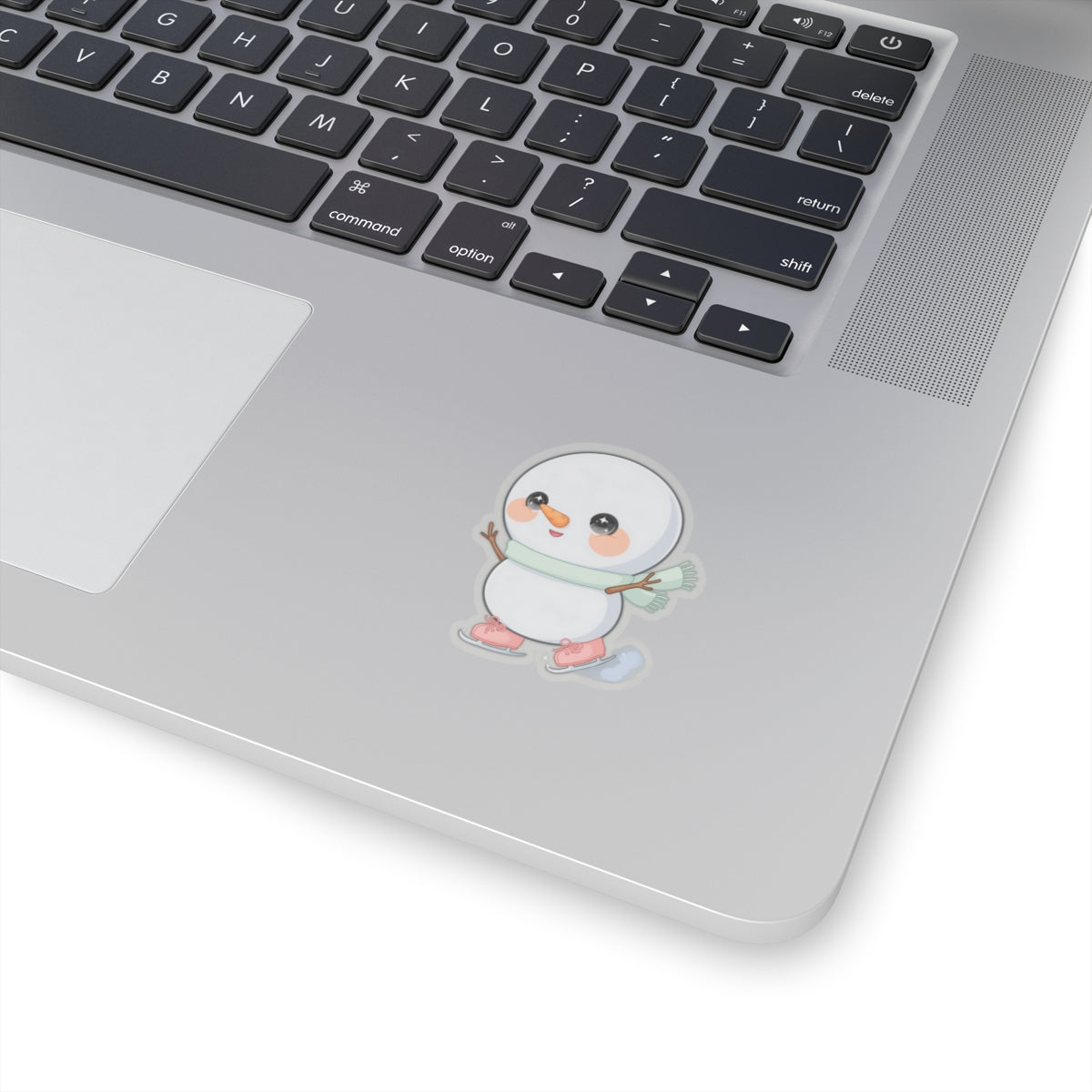 Kawaii Snowman Sticker, Cute Ice Skating Winter Decor
