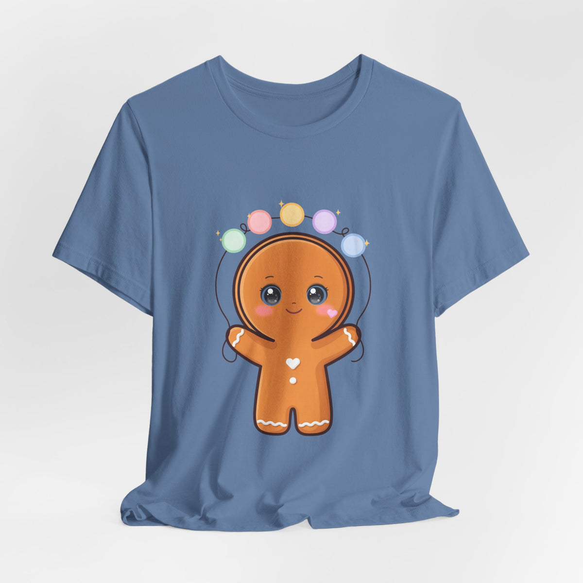 Kawaii Gingerbread Man Christmas T-Shirt, Cute Holiday Tee