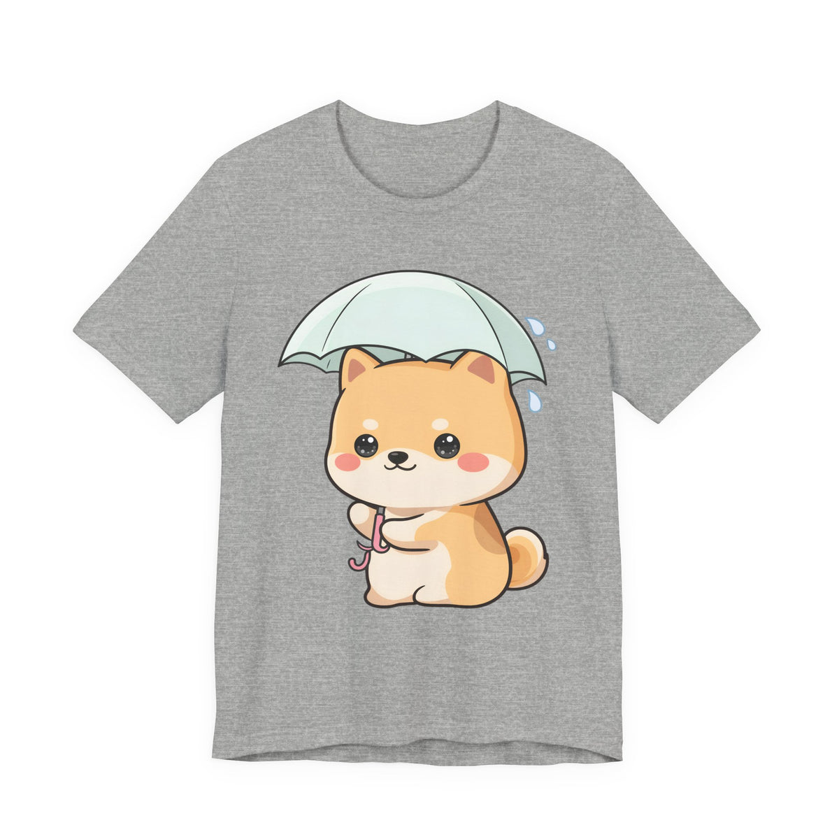 Kawaii Shiba Inu Umbrella T-Shirt for Rainy Day Fans
