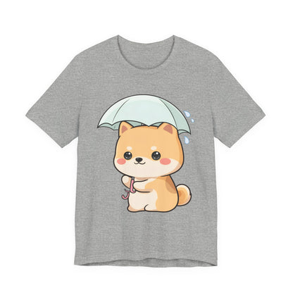 Kawaii Shiba Inu Umbrella T-Shirt for Rainy Day Fans