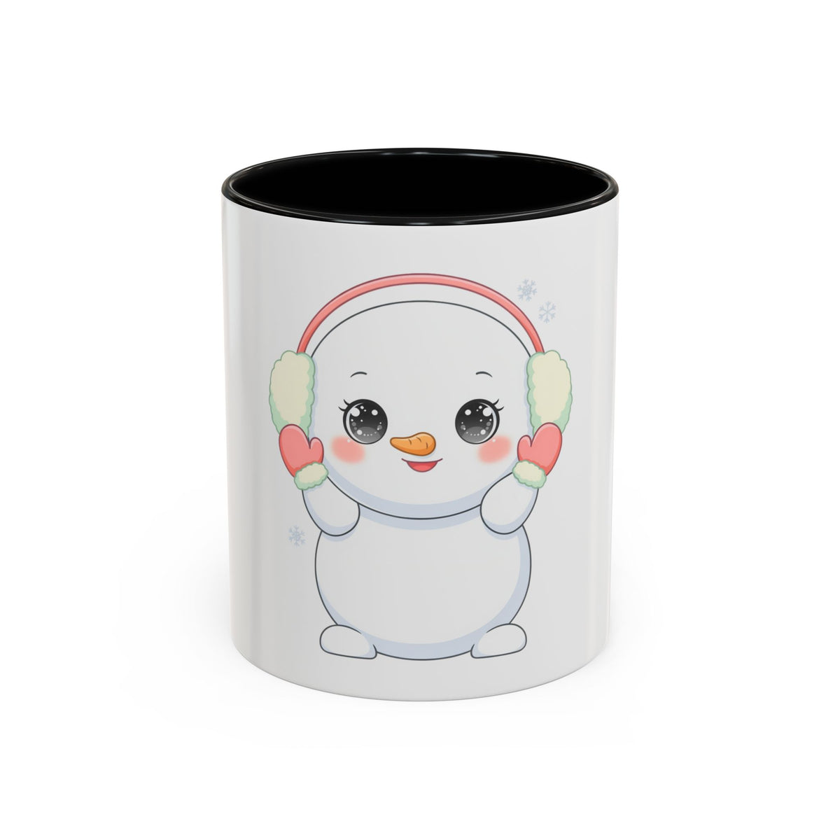 Kawaii Snowman Accent Coffee Mug for Cozy Winter Sips