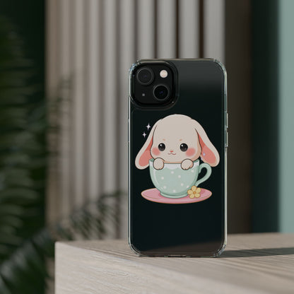 Kawaii Bunny Phone Case, Cute Teacup Rabbit