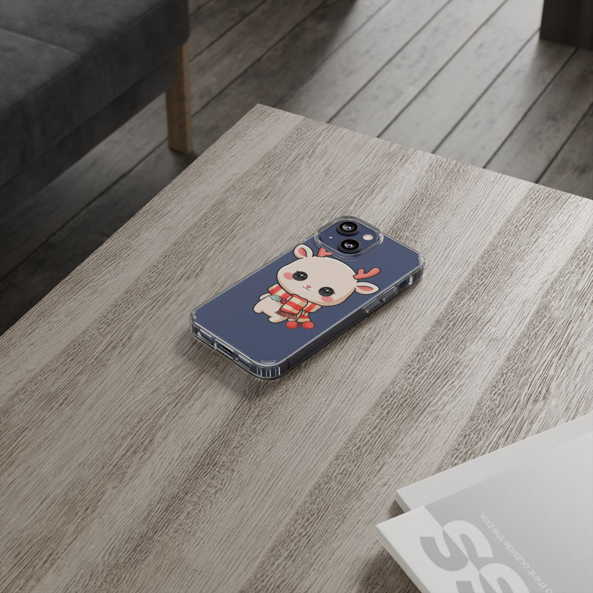 Christmas Reindeer Phone Case, Cute Kawaii Holiday Gift
