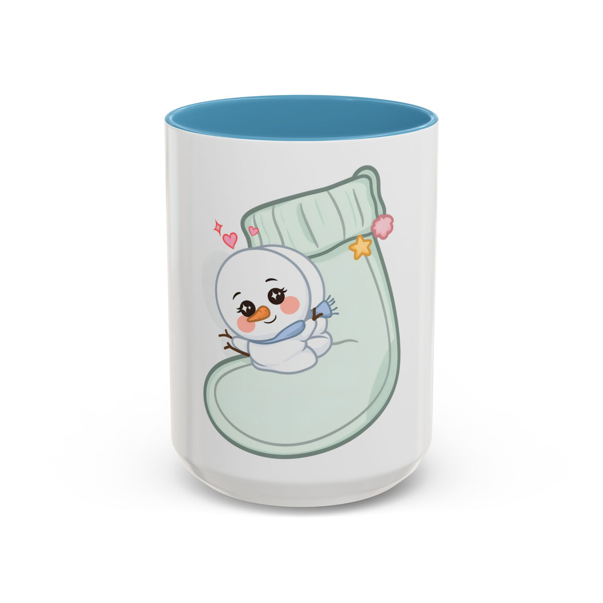 Christmas Snowman Accent Coffee Mug, Cute Holiday Gift