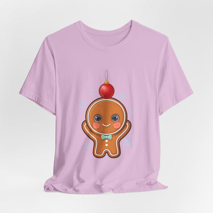 Kawaii Gingerbread Christmas Tee, Cute Holiday Unisex Shirt