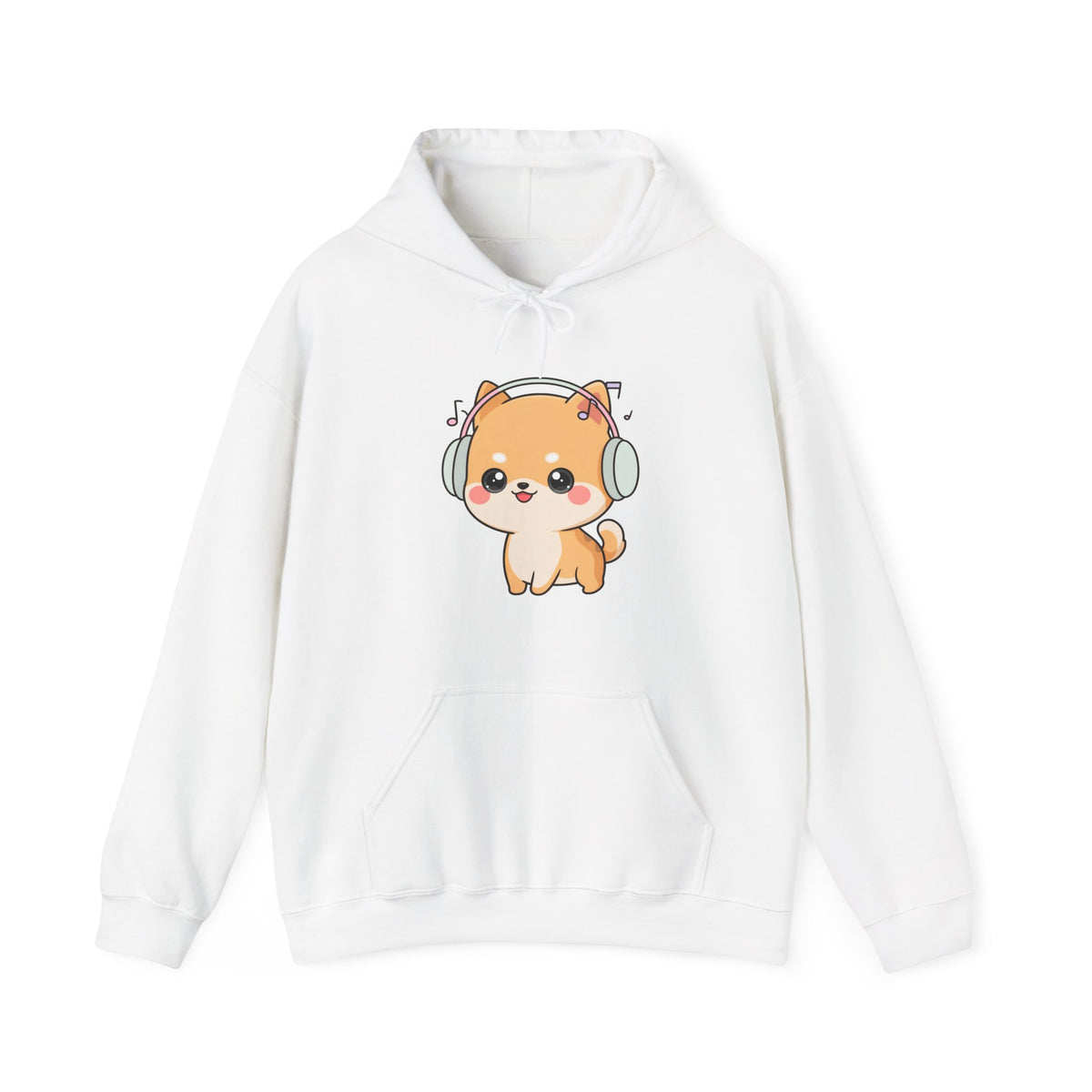 Kawaii Shiba Inu Hoodie for Cozy Music Lovers