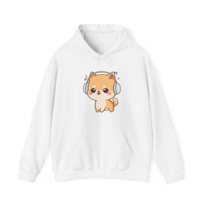 Kawaii Shiba Inu Hoodie for Cozy Music Lovers