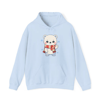 Kawaii Polar Bear Christmas Hoodie, Cozy Holiday Sweatshirt