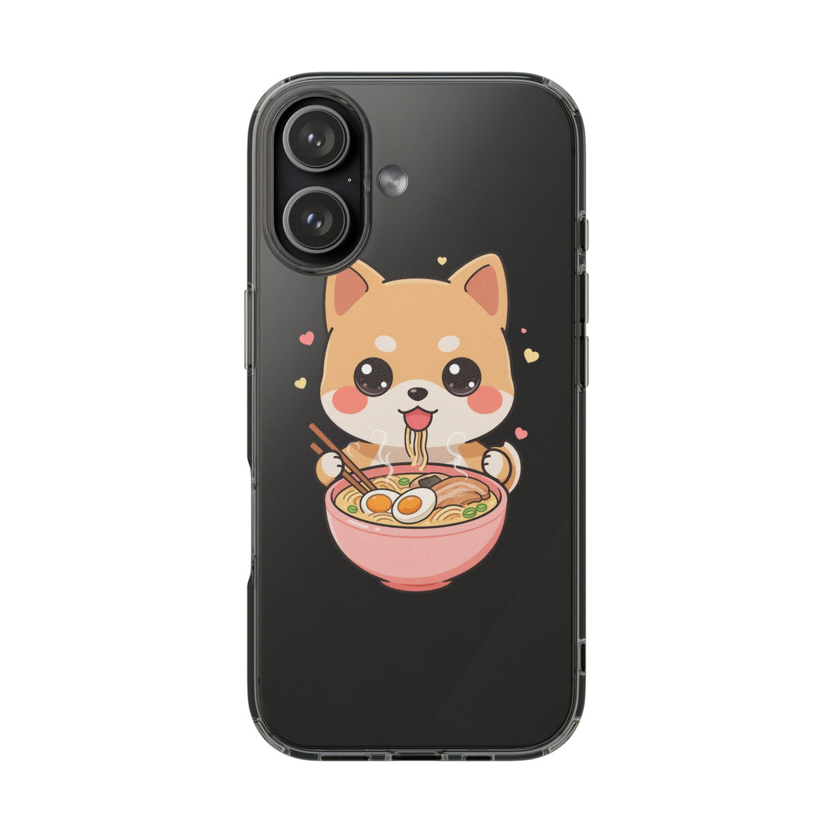 Kawaii Shiba Inu Ramen Clear Impact-Resistant Case
