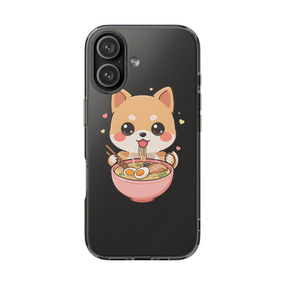 Kawaii Shiba Inu Ramen Clear Impact-Resistant Case