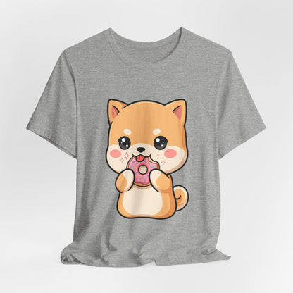 Kawaii Shiba Inu Donut Unisex Jersey Short Sleeve Tee