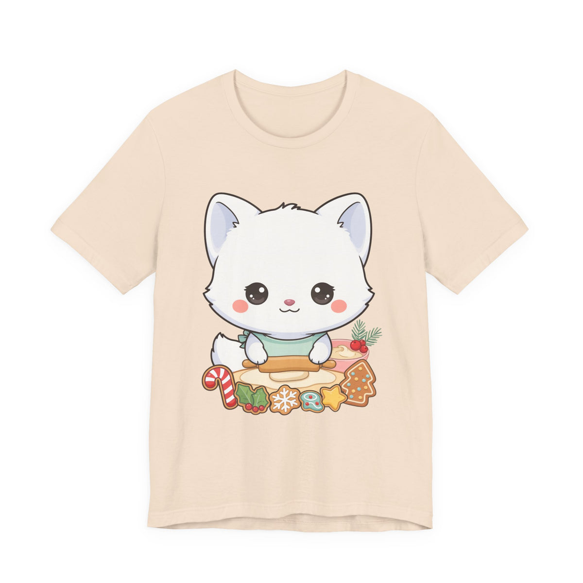 Kawaii Arctic Fox Christmas Baking T-Shirt