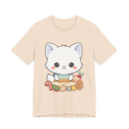 Kawaii Arctic Fox Christmas Baking T-Shirt