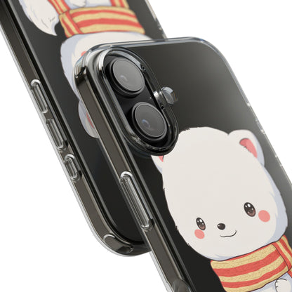 Kawaii Arctic Fox Phone Case, Cozy Christmas Scarf