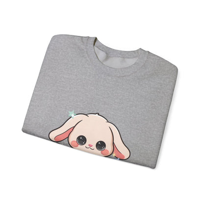 Kawaii Bunny Sweatshirt, Cute Crescent Moon Gift