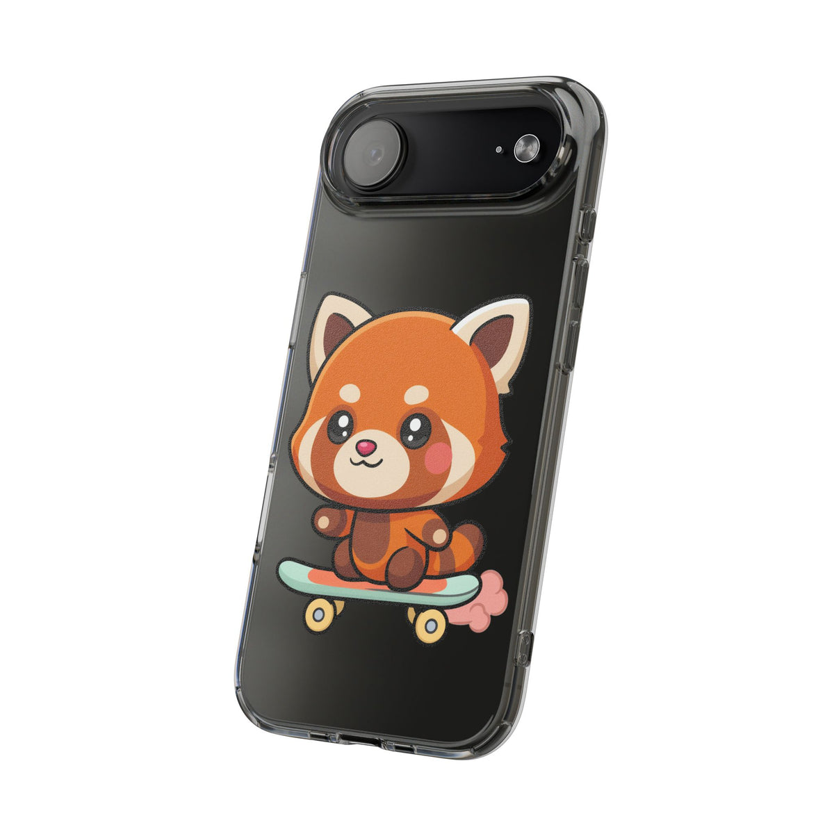 Red Panda Skateboard Phone Case, Cute Kawaii Style