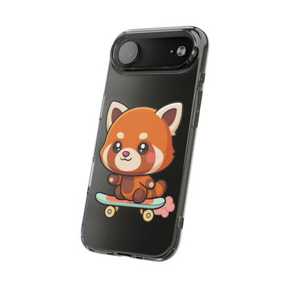 Red Panda Skateboard Phone Case, Cute Kawaii Style