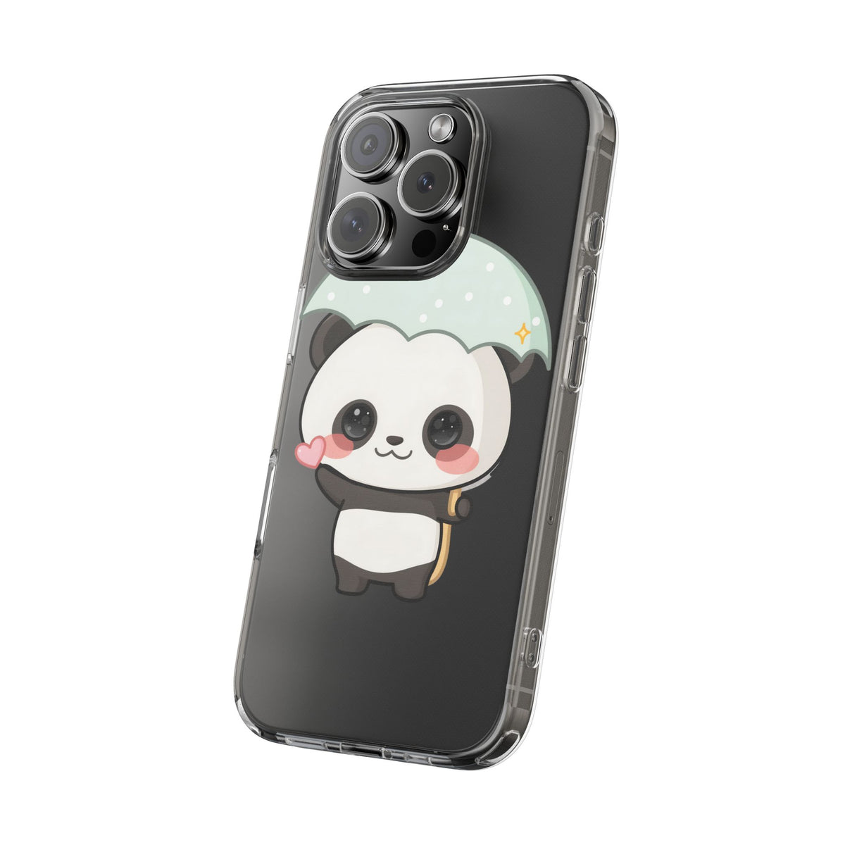 Kawaii Panda Clear Impact-Resistant Phone Case