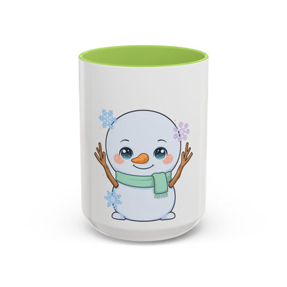 Kawaii Snowman Accent Coffee Mug for Winter Fans