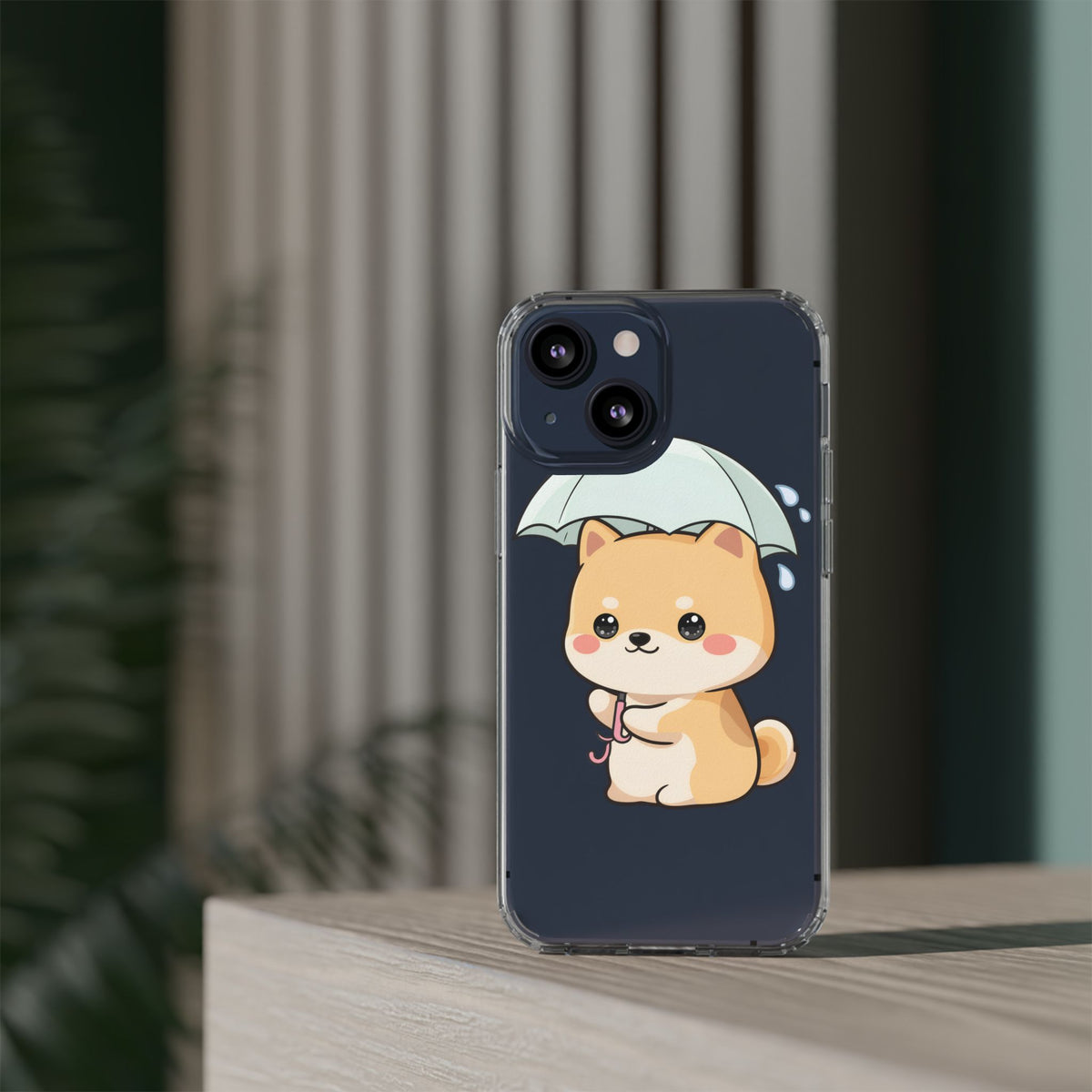 Shiba Inu Phone Case, Kawaii Rainy Day Pup